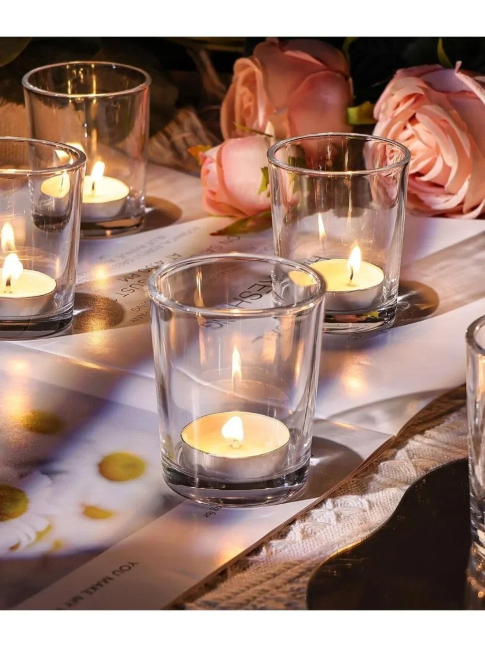 Clear Glass Votive Candle Holders - 72-Pack Tea Light Holders for Home Decor